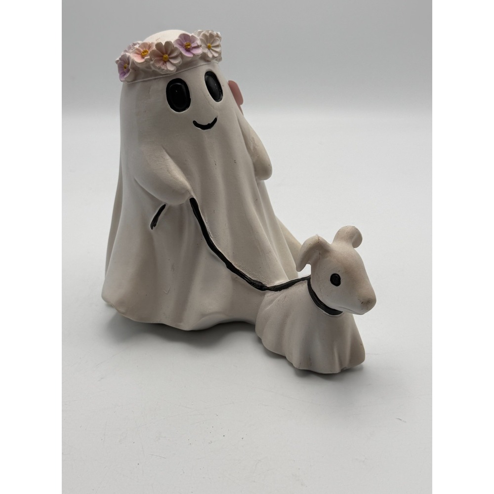 Goblin & Ghoul Ghost Walking Dog Halloween Figurine Flower Crown 6IN Viral Decor